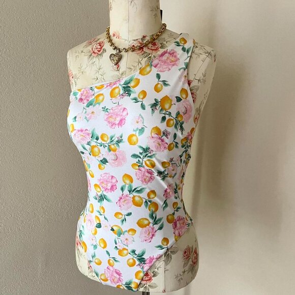 Victoria's Secret white floral one shoulder one‎ piece swimsuit small - Picture 4 of 5